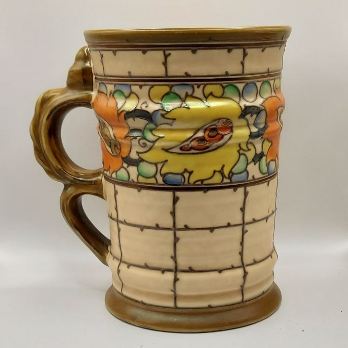 Charlotte Rhead Crown Ducal Tankard / Jug 1930s Art Deco Style Trellis Pattern