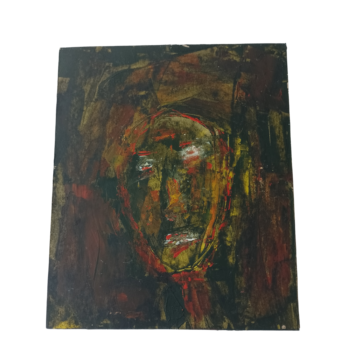 Vintage Expressionist Oil Painting on Card 'Ember' 20cm x 24cm