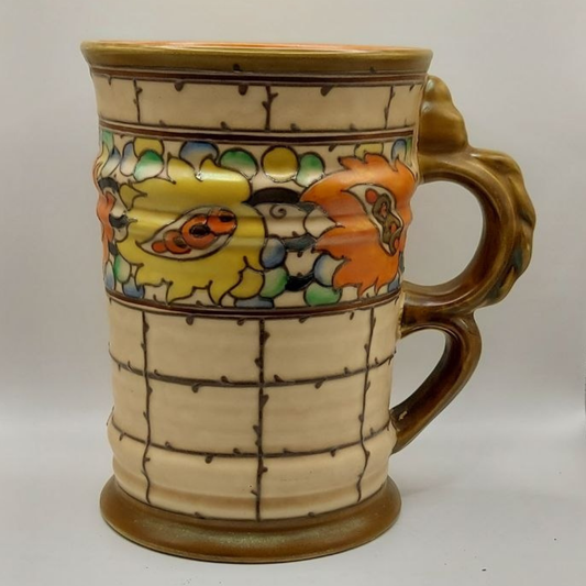Charlotte Rhead Crown Ducal Tankard / Jug 1930s Art Deco Style Trellis Pattern