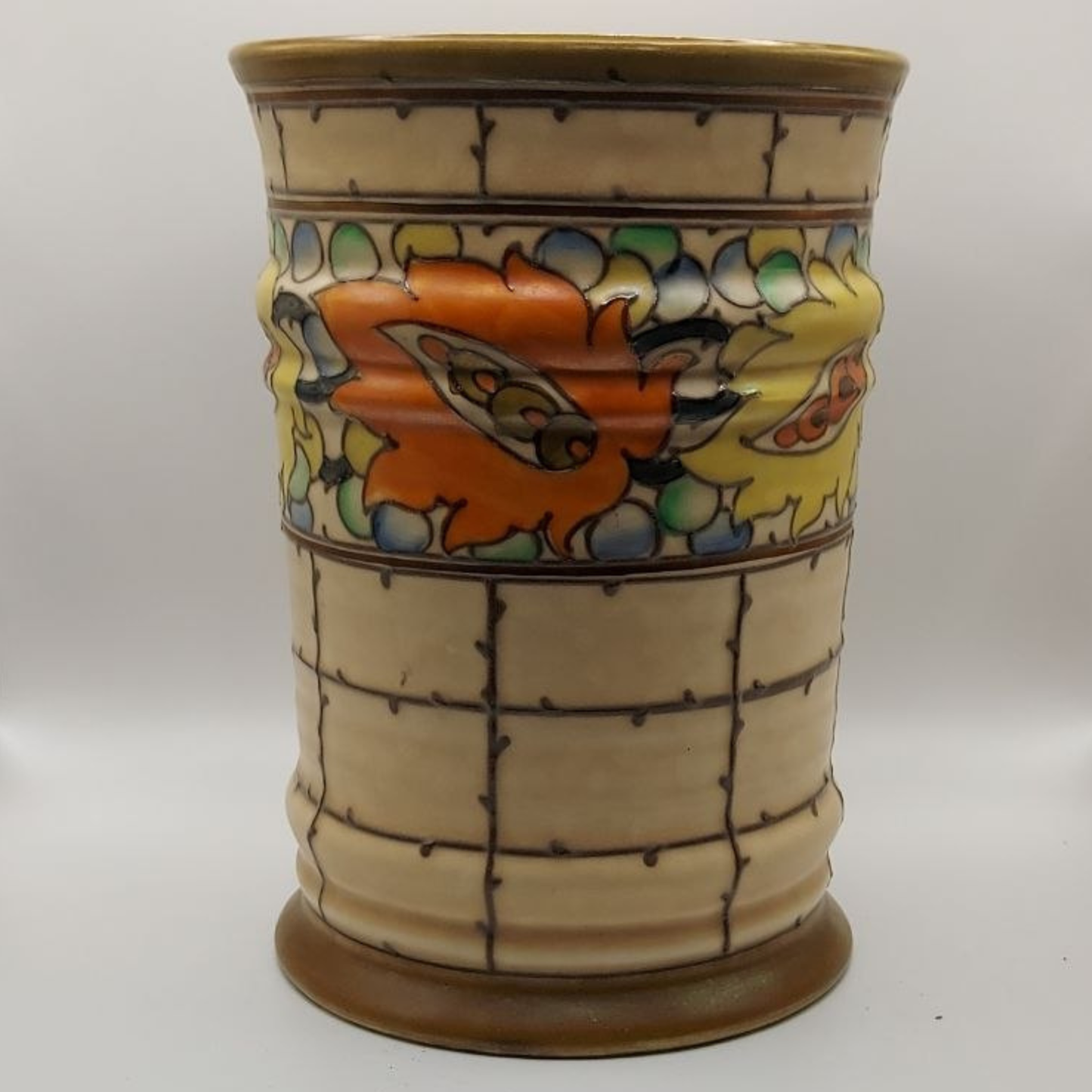 Charlotte Rhead Crown Ducal Tankard / Jug 1930s Art Deco Style Trellis Pattern