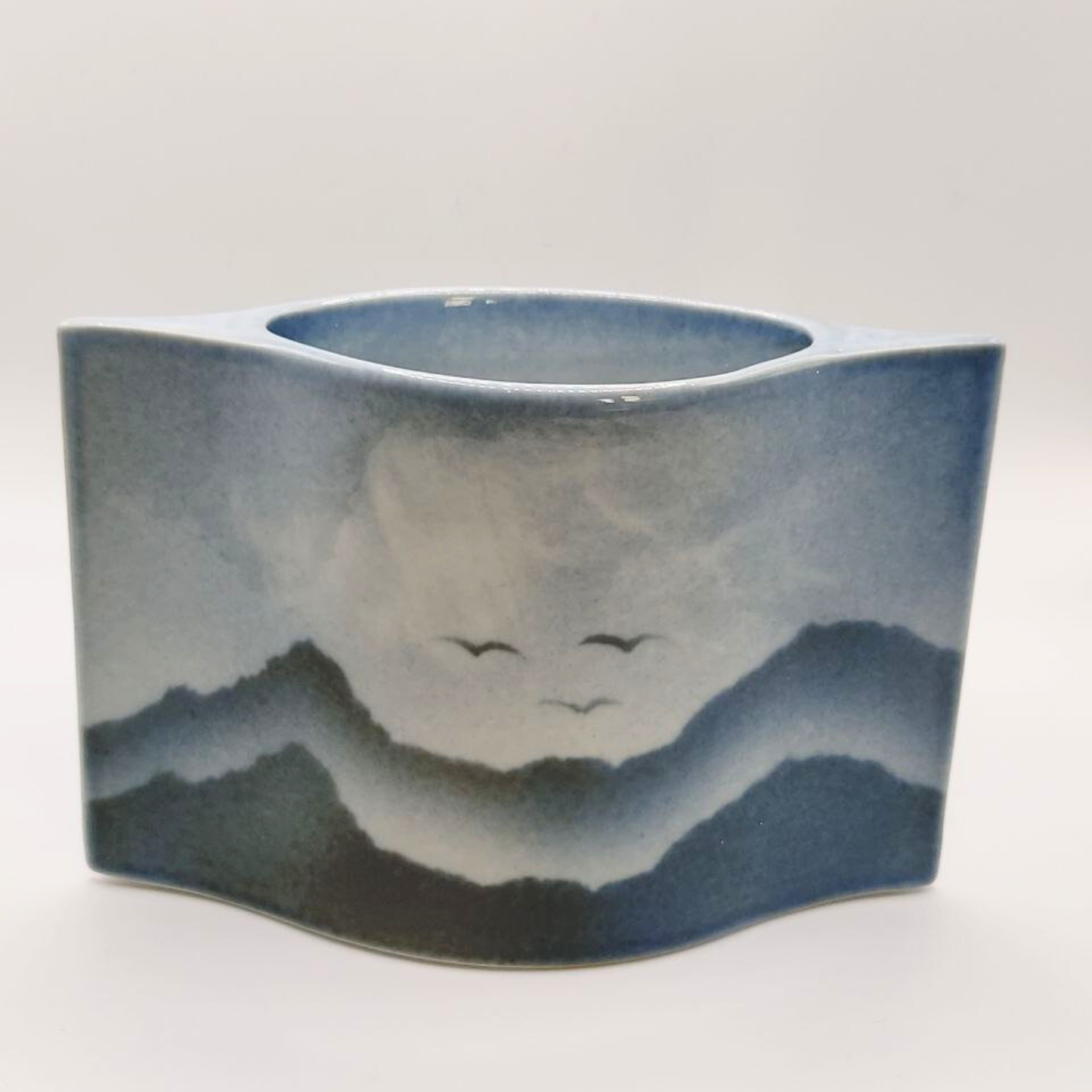 Vintage Virebent Rectangular Vase by Yves Mohy 15cm Tall