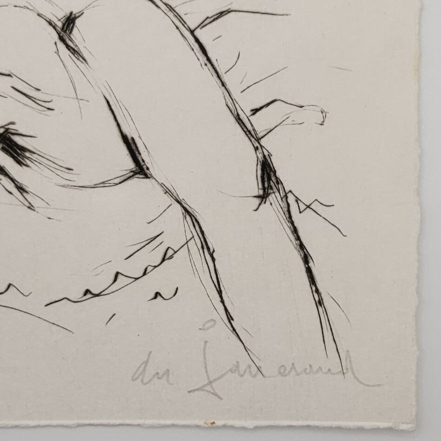 Black ink drawing with "Du Janerand" signed in the bottom right