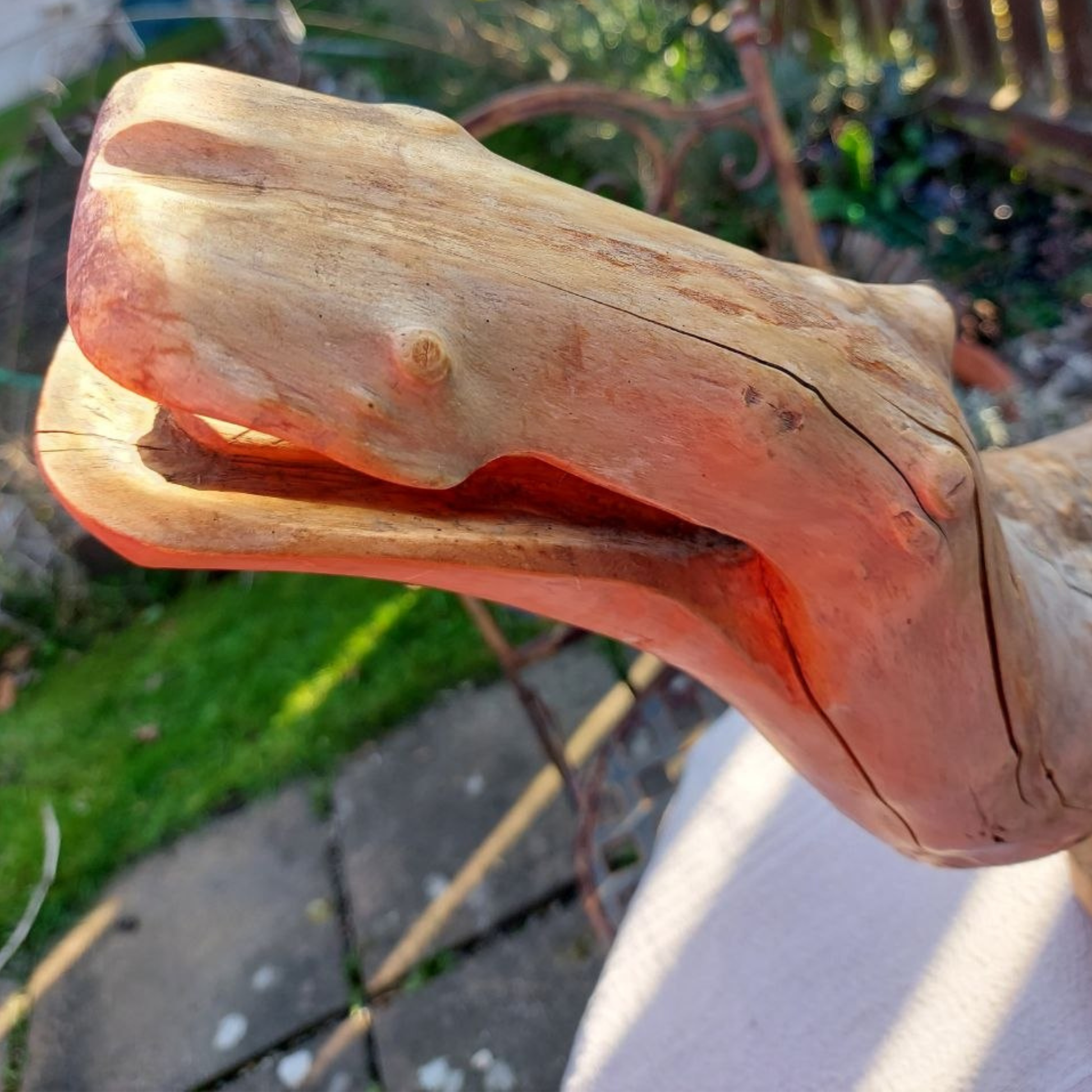Driftwood sculpture head
