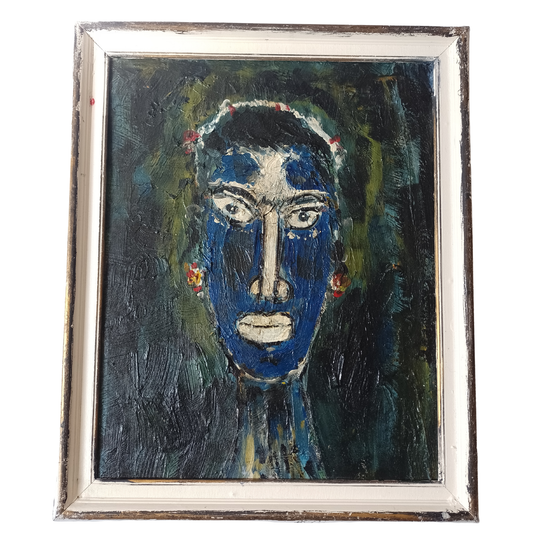 Expressionist Portrait Oil on Board 'Fathom' 48cm x 59cm