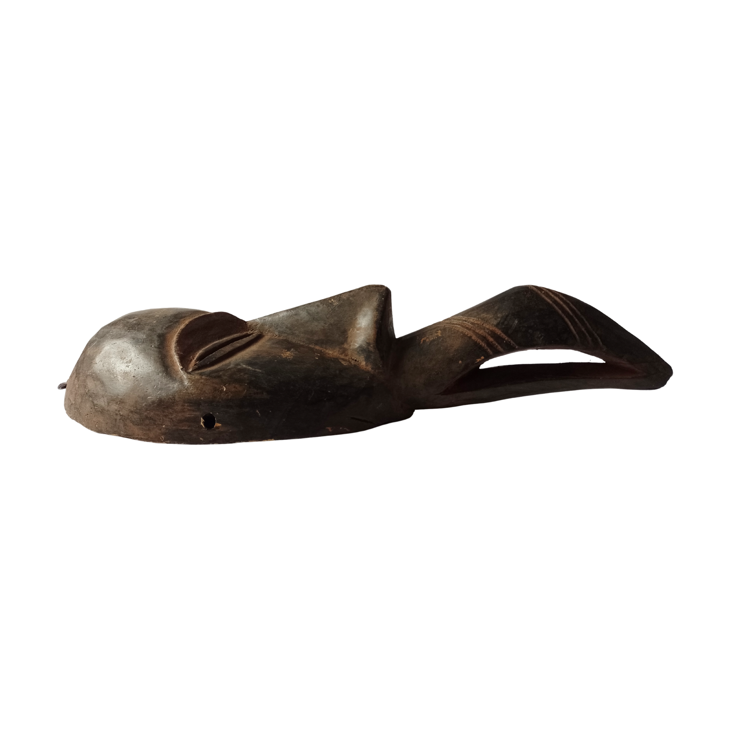 Wooden mask on a white background