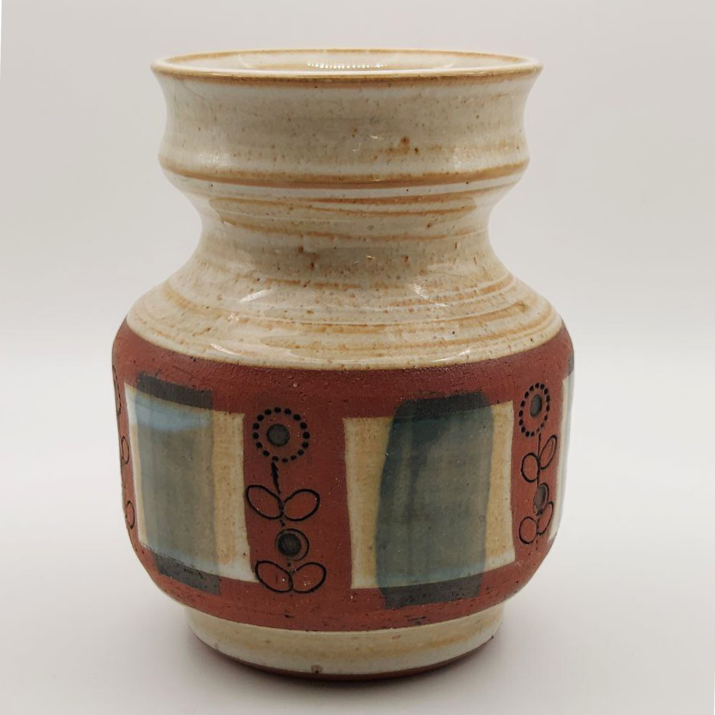 Small Kentmere Studio vase with decorative patterns on a white background