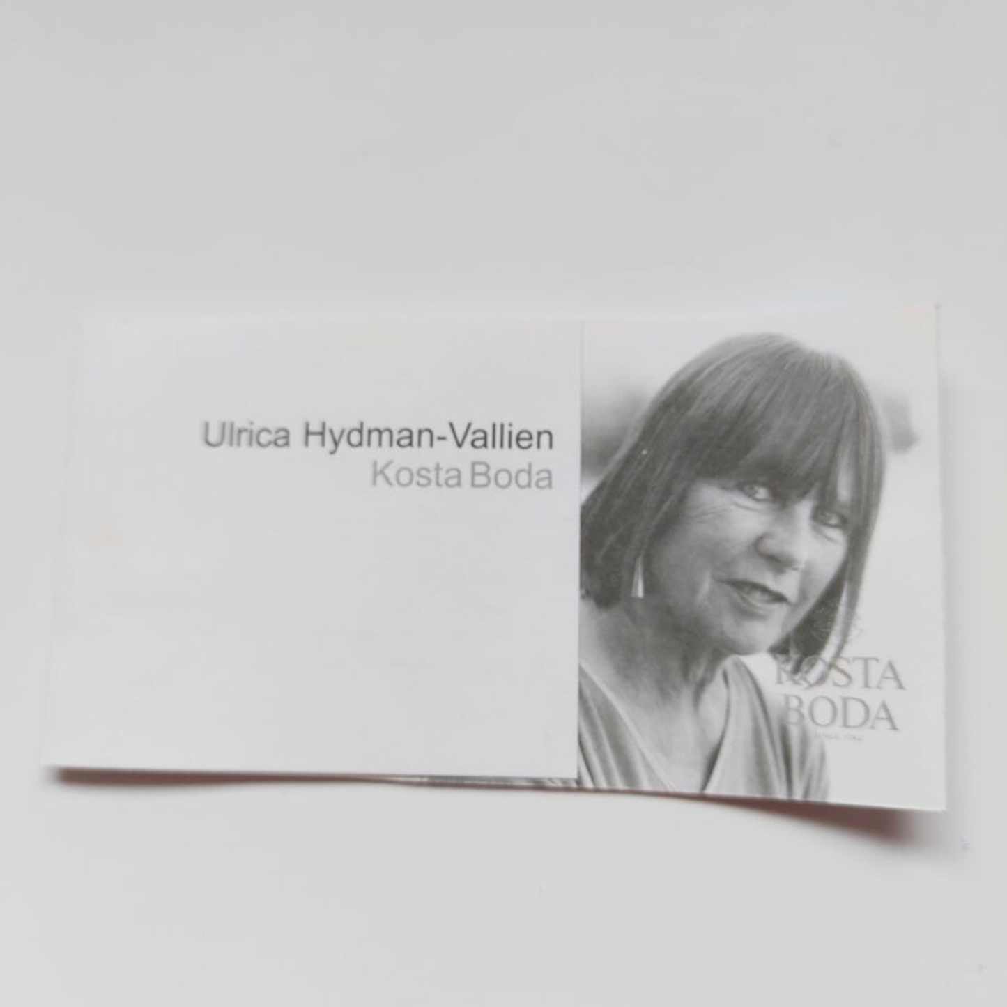 Kosta Boda product with Ulrica Hydman-Vallien's name on a white background