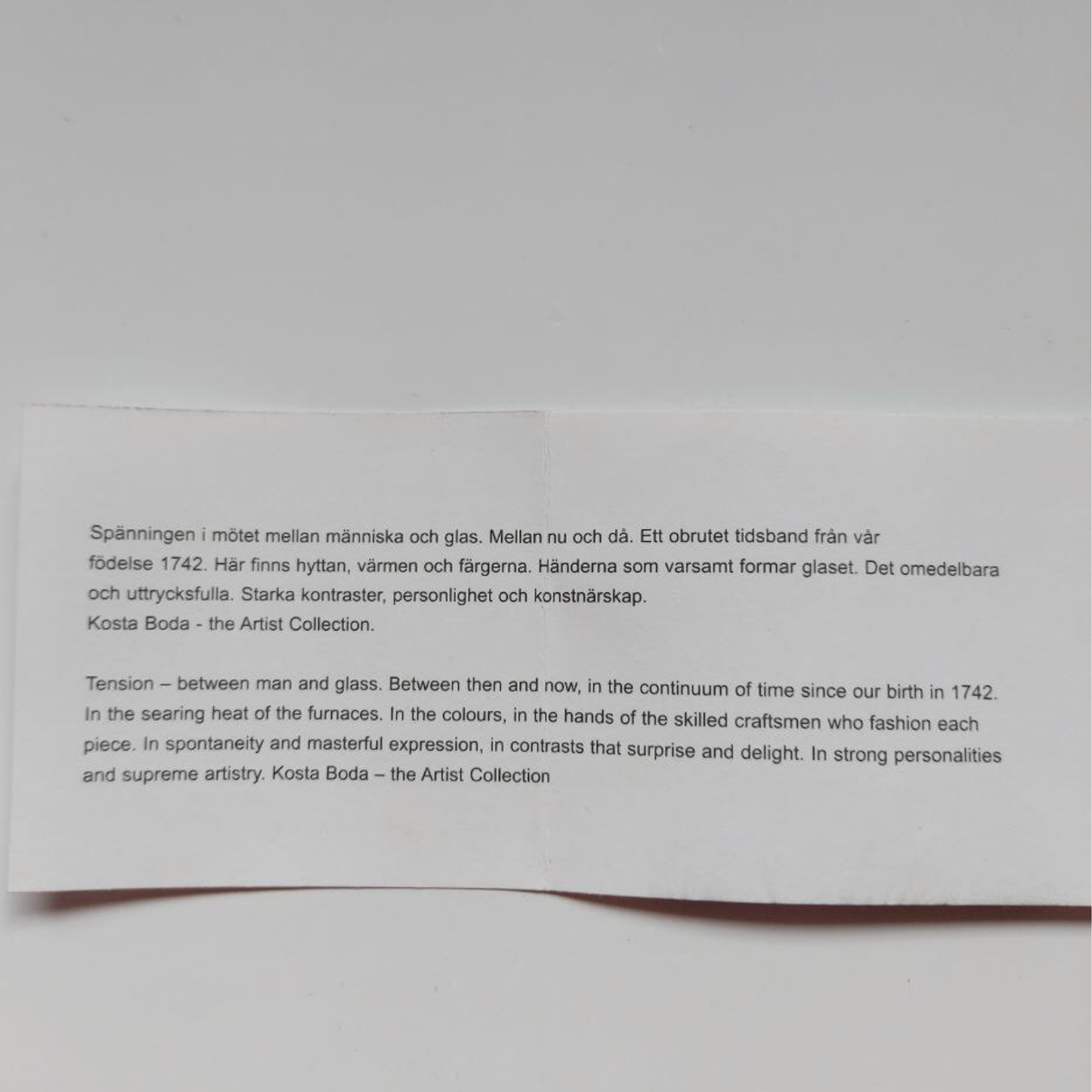 Text on a white background in Swedish and English