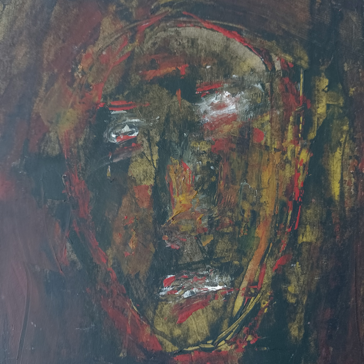 Vintage Expressionist Oil Painting on Card 'Ember' 20cm x 24cm
