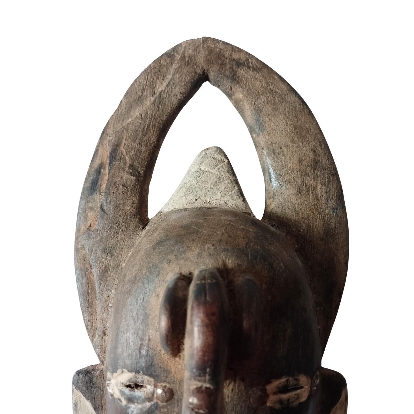 Wooden Africa mask on a white background